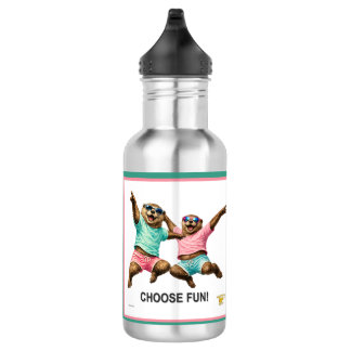 Bouteille D'eau Choisissez le duo de loutres amusantes