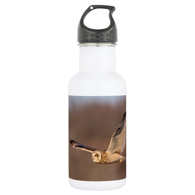 Bouteille D'eau Chouette à oreilles courtes en vol (Devant)