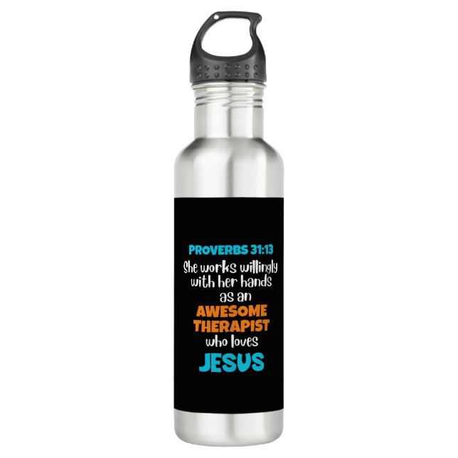 Bouteille D'eau Christian AWESOME THÉRAPIST Proverbes 31 (Devant)