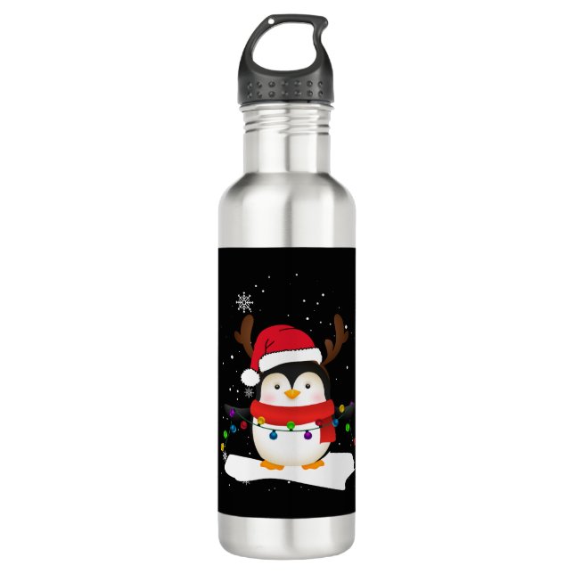 Bouteille D'eau Christmas Penguin Reindeer Christmas tree (Devant)
