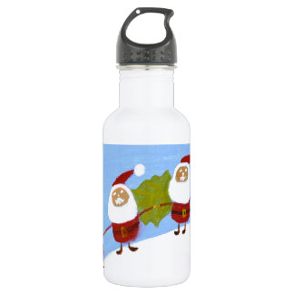 Bouteille D'eau christmas pudding and santas.JPG