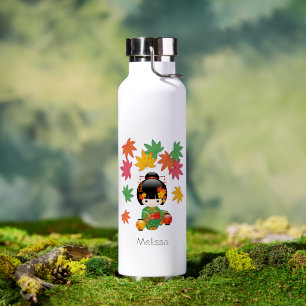 Bouteille D'eau Chute Poupée Kokeshi - Green Kimono Geisha Girl