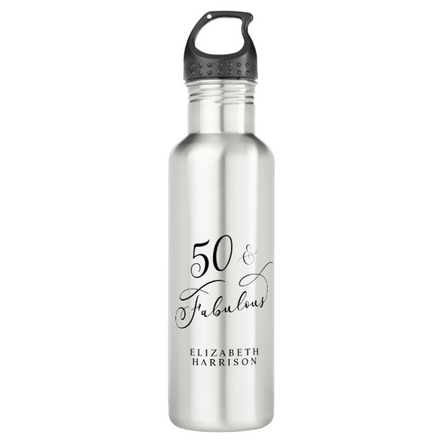 Bouteille D'eau Cinquante fabuleux 50e anniversaire personnalisé (Devant)