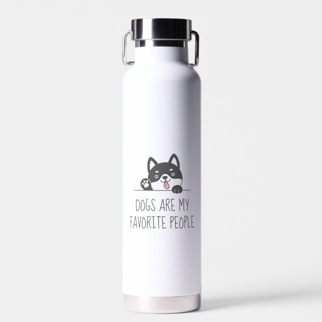 Bouteille D'eau Citation bleue de chien Huste Husky (Avant)