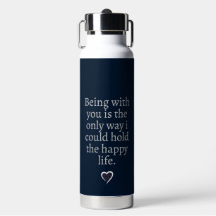Bouteille D'eau Citation d'amour personnalisée avec forme de coeur