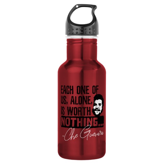 Bouteille D'eau Citation De Che Guevara - Chacune Ne Vaut Rien (Devant)