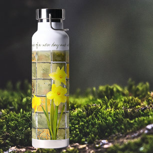 Bouteille D'eau Citation de jonquilles Jaunes du jour nouveau