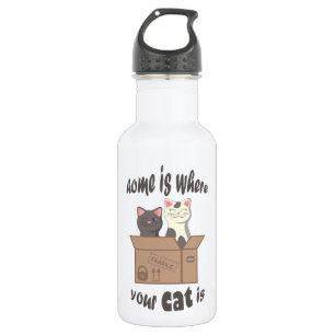 Bouteille D'eau Citation drôle Accueil est où est votre chat