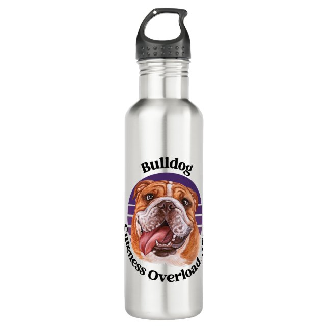 Bouteille D'eau Citation drôle Bulldog (Devant)