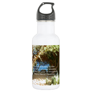 Bouteille D'eau Citation du rêve motivationnel Henry David Thoreau