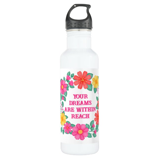 Bouteille D'eau Citation Inspirationnelle Créez votre propre flora (Devant)