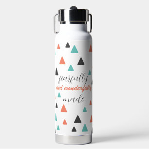 Bouteille D'eau Citation Motif De Triangles Faite Avec Peur