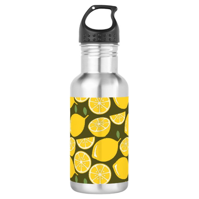 Bouteille D'eau Citron Jaune Moderne Amusant mignon (Devant)