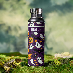 Bouteille D'eau Citrouille de chauves-souris Halloween Boo Motif N