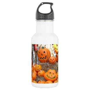 Bouteille D'eau Citrouille halloween Jack-o'-lantern orange citrou