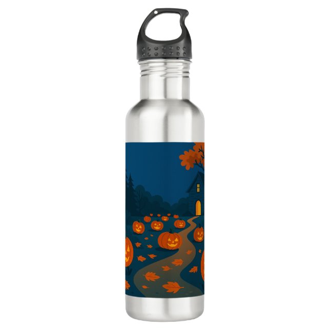 Bouteille D'eau Citrouilles de chasse d'Halloween (Devant)