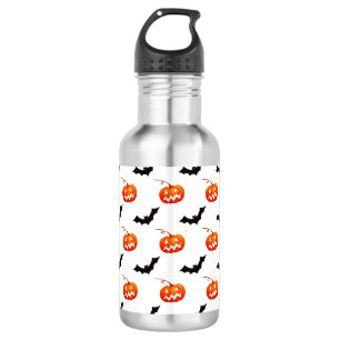 Bouteille D'eau Citrouilles et chauves-souris d'Halloween, des fri