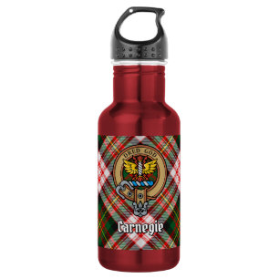 Bouteille D'eau Clan Carnegie Crête sur tartan de robe