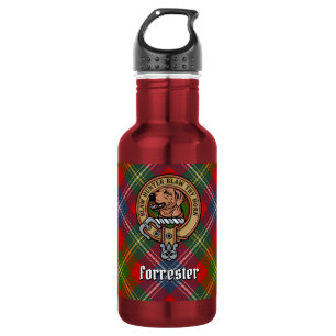 Bouteille D'eau Clan Forrester Crest sur Tartan