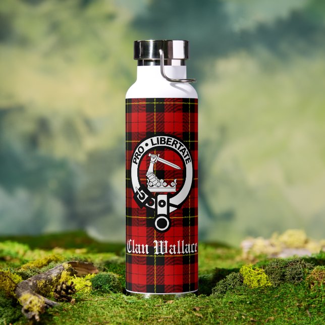 Bouteille D'eau Clan Wallace Crest Badge et Tartan (Extérieur)
