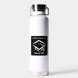 Bouteille D'eau Classe de graduation de 2025 BLKWHT Personnaliser 