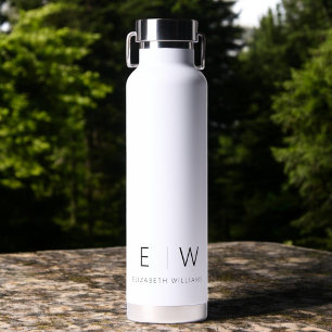 Bouteille D'eau Classic Élégant Moderne Minimaliste Nom Monogramme