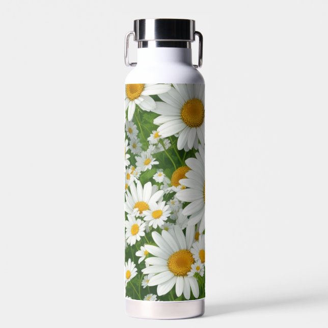 Bouteille D'eau Classic marguerite motif blanc champs fleuris verd (Avant)