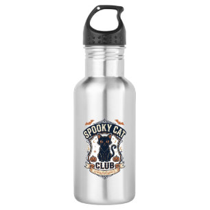 Bouteille D'eau Club de chat effrayant Chat Halloween Chat effraya