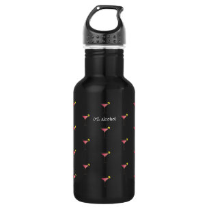 Bouteille D'eau Cocktail rose mignon Motif Texte personnalisé noir