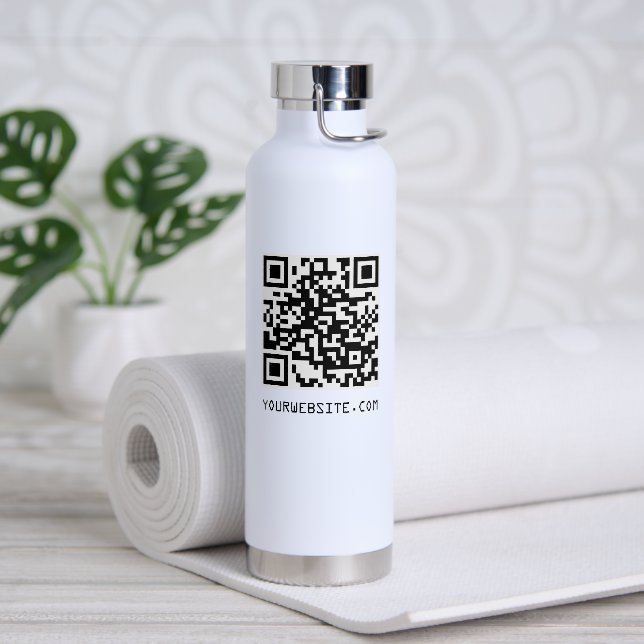 Bouteille D'eau Code QR personnalisable Votre lien de page Web (Yoga)