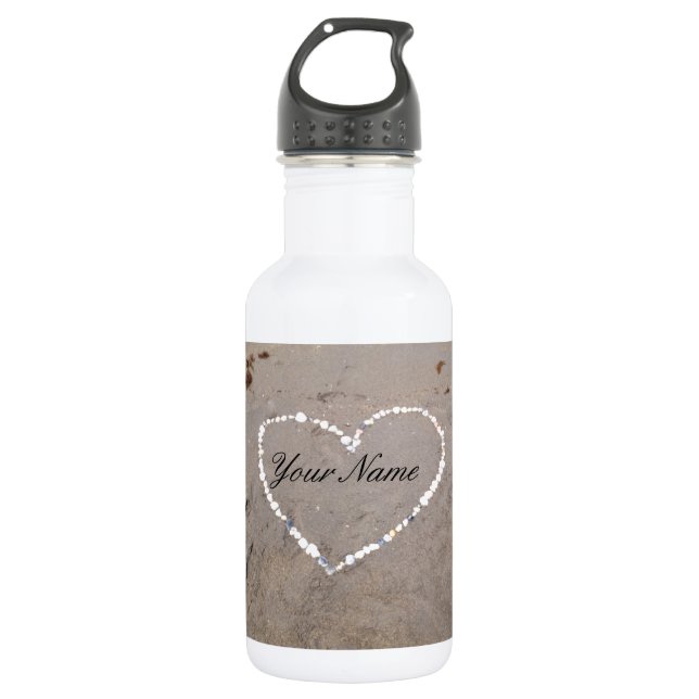 Bouteille D'eau Coeur de Shell de plage personnalisé avec votre (Devant)
