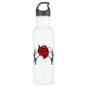 Bouteille D'eau Coeur Et Mains - Squelette Mains Coeur