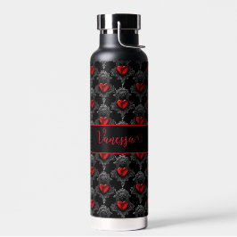 Bouteille D'eau Coeur gothique rouge personnalisé