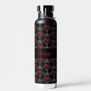 Bouteille D'eau Coeur gothique rouge personnalisé