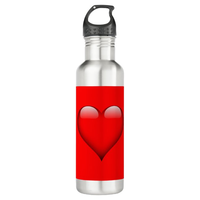 Bouteille D'eau Coeur Mariage d'amour Arrière - plan rouge (Devant)