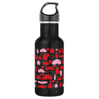 Bouteille D'eau Coeurs D'Amour Rose Et Rouge