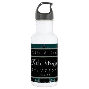 Bouteille D'eau Coeurs gothiques de mariage personnalisés