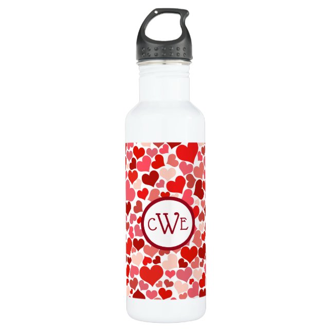 Bouteille D'eau Coeurs pour toujours (Devant)