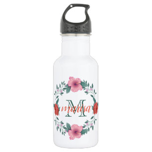 Bouteille D'eau Colère Florale Rose Et Rouge