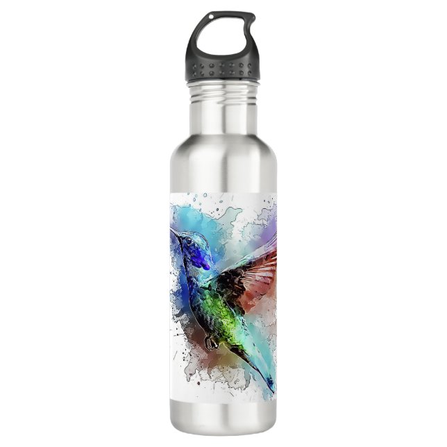 Bouteille D'eau Colibri d'aquarelle (Devant)