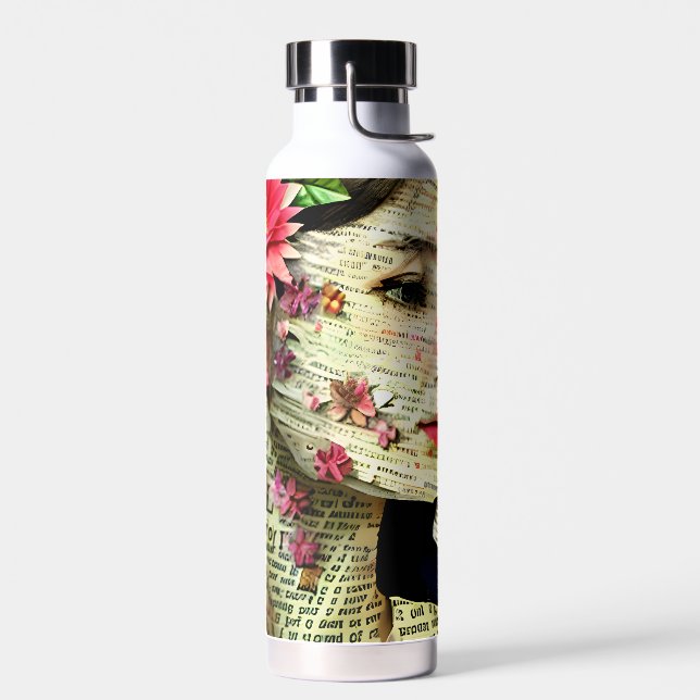Bouteille D'eau Collage d'art Pretty Woman   (Gauche)