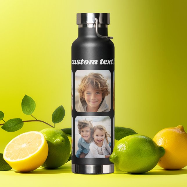 Bouteille D'eau Collage photo - 6 Photos Collage texte personnalis (Personalized water bottle with a photo collage)