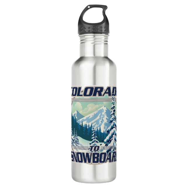 Bouteille D'eau Colorado À Snowboard (Devant)