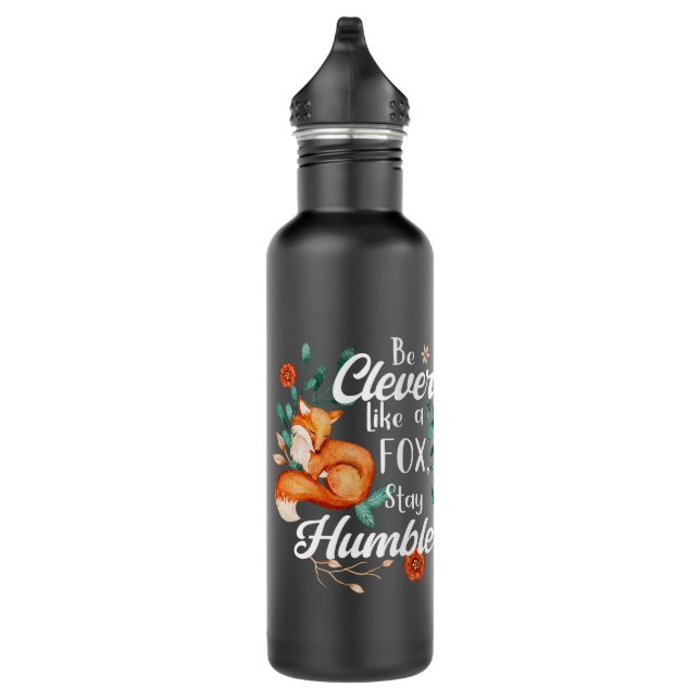 Bouteille D'eau Comme Fox Restez Humble, Floral Inspirationnel (Droite)