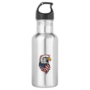 Bouteille D'eau Conception de chemise vectorielle aigle patriotiqu