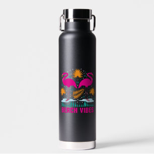 Bouteille D'eau Conception de flamants roses de vibes de plage