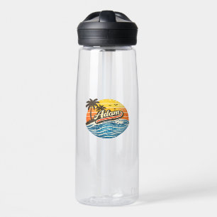 Bouteille D'eau Conception de nom Adam Retro Sunset