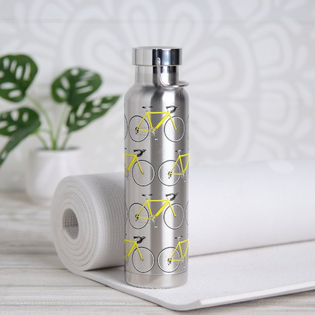 Bouteille D'eau Conception de vélo jaune (Yoga)