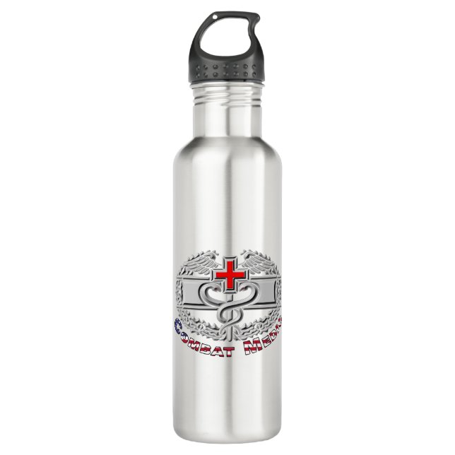 Bouteille D'eau Conception d'un insigne de médaille de combat spéc (Devant)