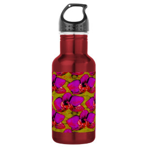 Bouteille D'eau Conception Florale Magenta Groovy